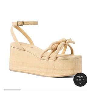 Loeffler Randall Hudson Rafia platform sandal size 6